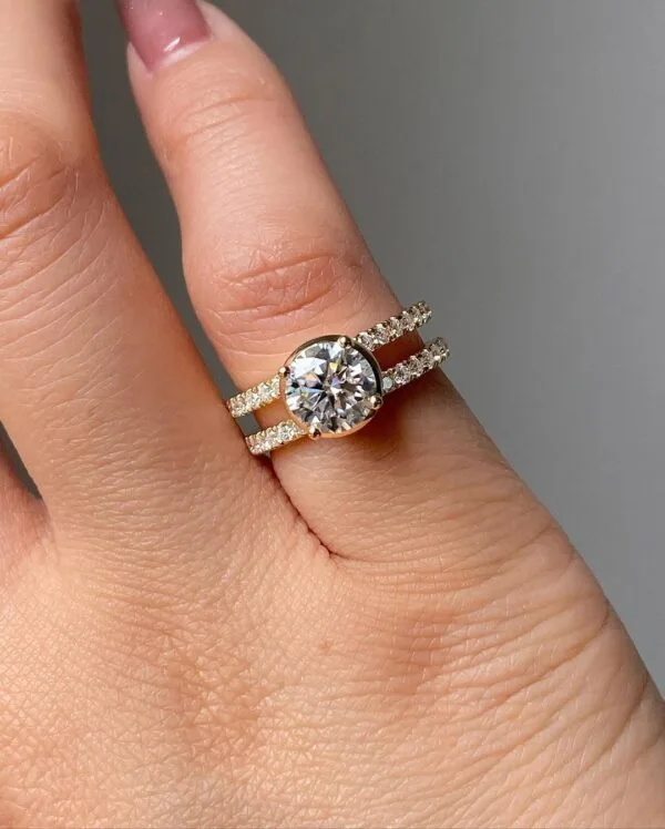 White Solitaire Wedding Ring