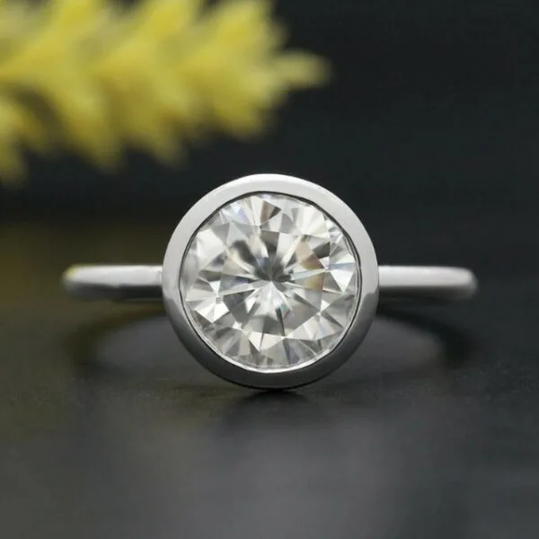 Round Cut Bezel Ring