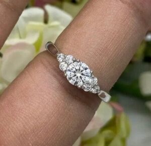 White Round Solitaire Ring