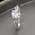 White Round Engagement Ring