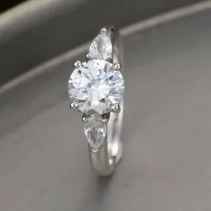 White Round Engagement Ring