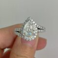 Pear Halo Wedding Ring