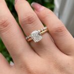 Cushion Solitaire Ring Set