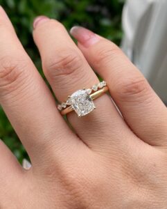 Cushion Solitaire Ring Set