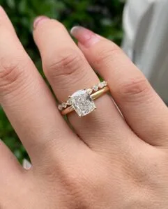 Cushion Solitaire Ring Set