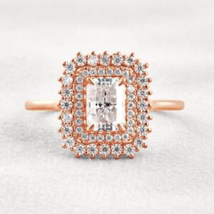 White Radiant Halo Ring