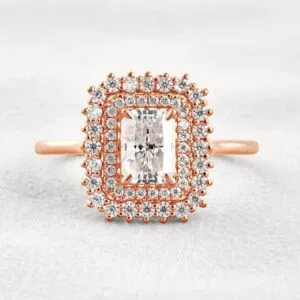 White Radiant Halo Ring