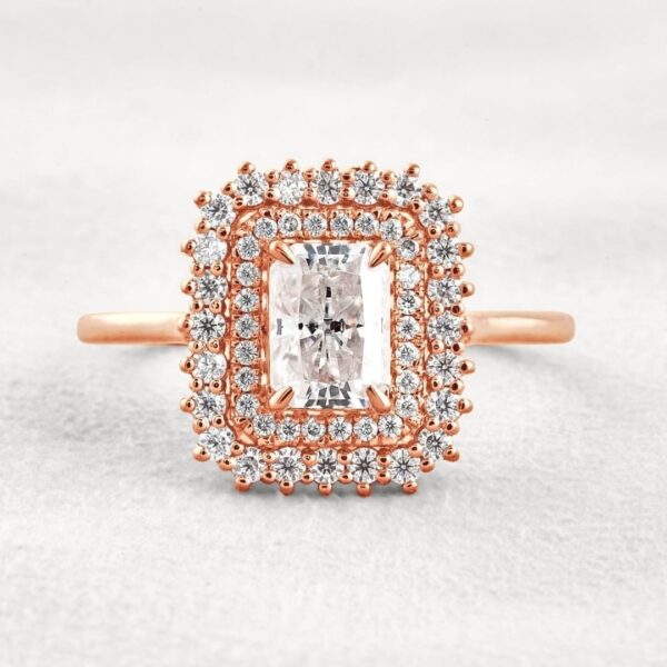 White Radiant Halo Ring