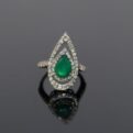 Pear Double Halo Ring