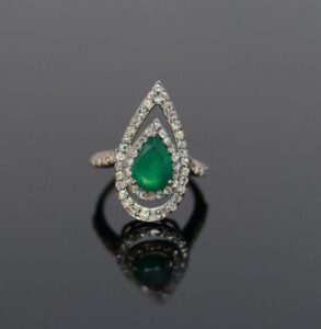 Pear Double Halo Ring