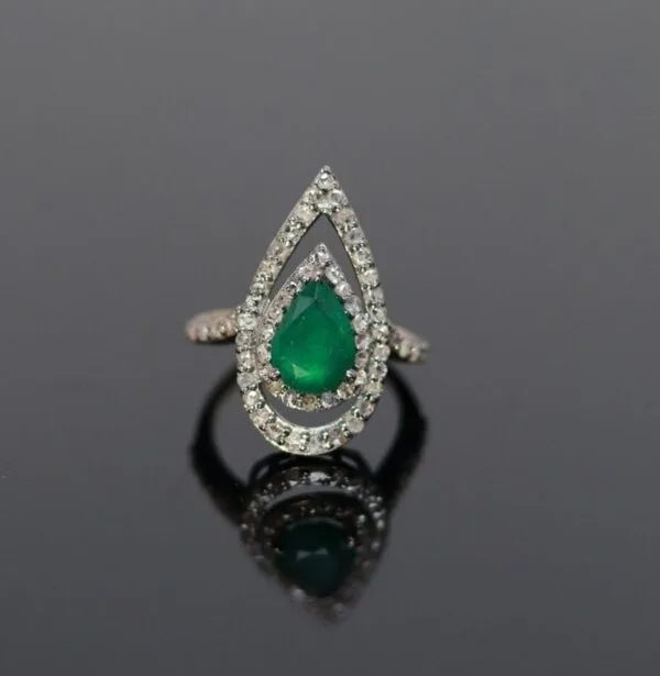 Pear Double Halo Ring