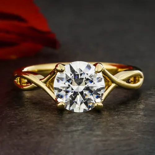 White Round Solitaire Ring