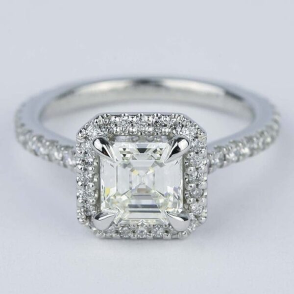 Asscher Halo Engagement Ring