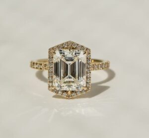 Emerald Halo Engagement Ring