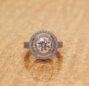 Round Halo Anniversary Ring