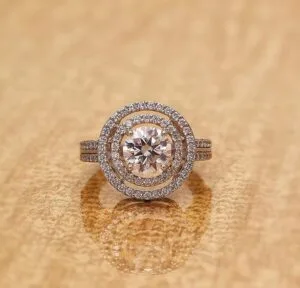 Round Halo Anniversary Ring