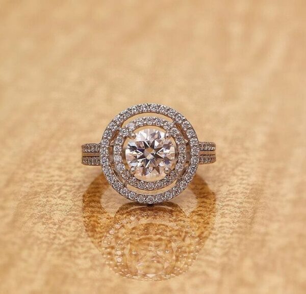 Round Halo Anniversary Ring