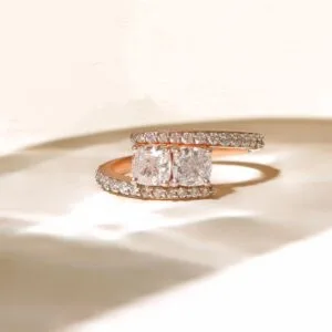 Cushion Two Stone Ring