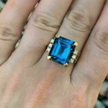 Topaz Emerald Solitaire Ring