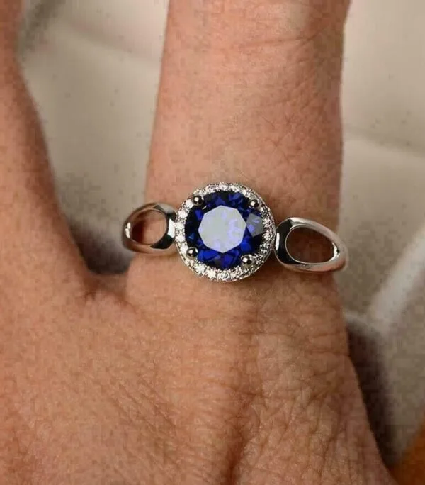 Round Halo Birthday Ring