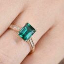 Emerald Solitaire Anniversary Ring