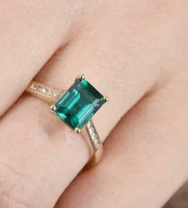 Emerald Solitaire Anniversary Ring