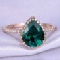 Pear Halo Birthday Ring