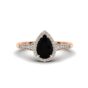 Black Pear Halo Ring