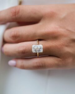 White Radiant Solitaire Ring