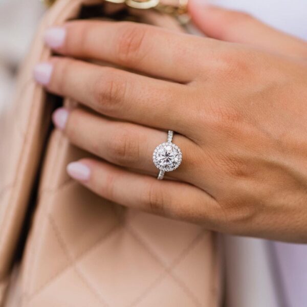 White Round Engagement Ring