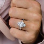 White Marquise Engagement Ring