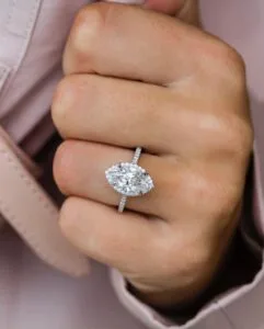 White Marquise Engagement Ring