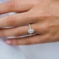 White Oval Solitaire Ring