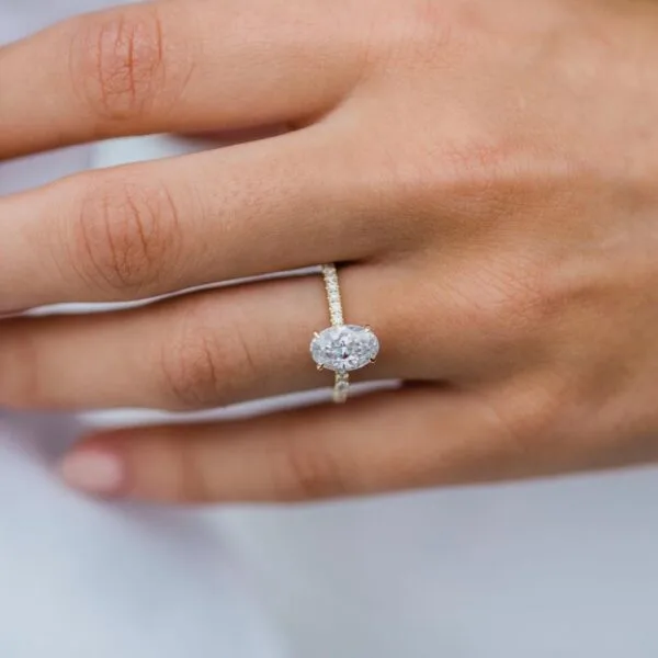 White Oval Solitaire Ring