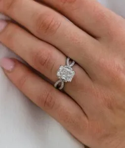 Radiant Solitaire Wedding Ring