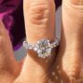 White Oval Solitaire Ring