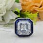 White Asscher Bezel Ring