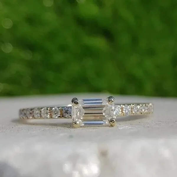 Emerald Solitaire Engagement Ring
