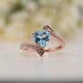 Heart-Aquamarine Engagement Ring