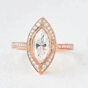 Marquise Bezel Wedding Ring