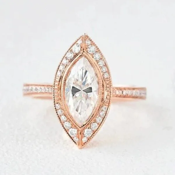 Marquise Bezel Wedding Ring
