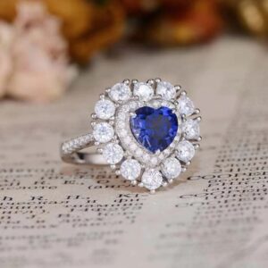 Heart Halo Wedding Ring