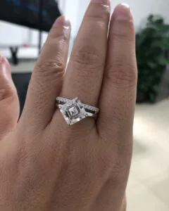 Asscher Solitaire Ring Set