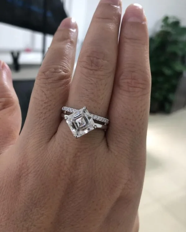 Asscher Solitaire Ring Set