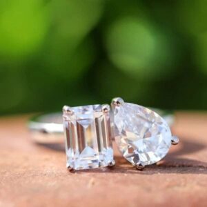 Emerald and Pear Ring