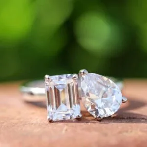 Emerald and Pear Ring