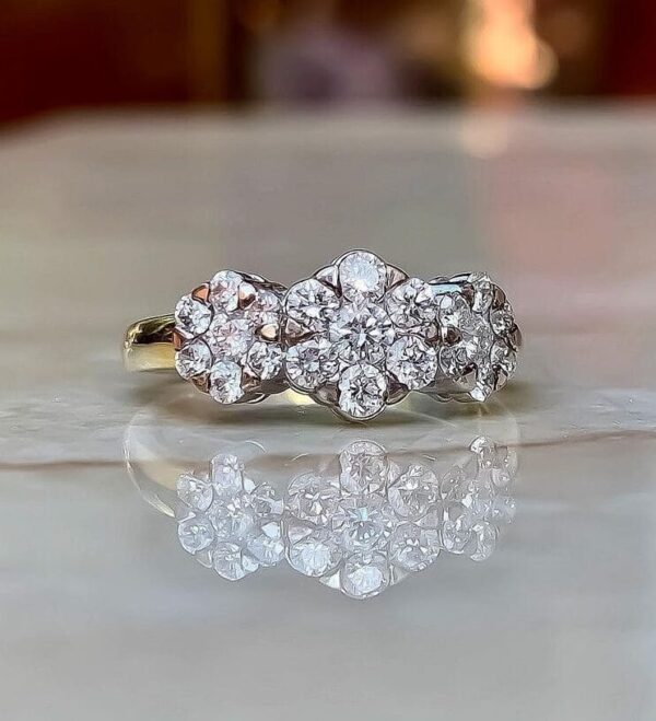 Round Cluster Wedding Ring