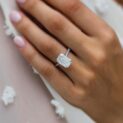 White Emerald Cut Solitaire Ring