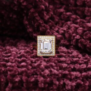 Emerald Halo Wedding Ring
