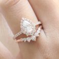 Pear Wedding Ring Set